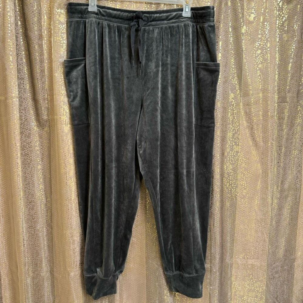 Aerie OFFLINE Gray Velour After Party Cozy Lounge Jogger Pants XXL